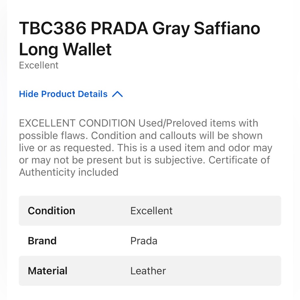 Prada Long Saffiano Leather Wallet with certificate of authenticity - Picture 2 of 3
